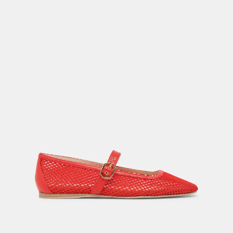 RODNI MESH BALLET FLATS CHILI WOVEN MESH