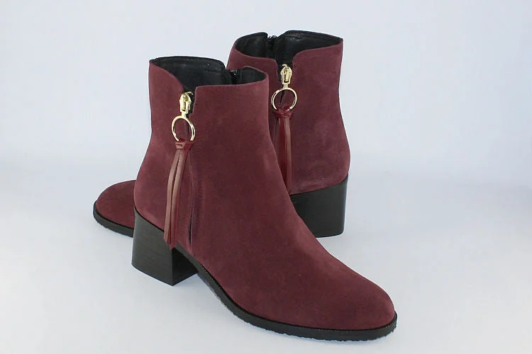 'Athenia' Suede Burgundy Boot