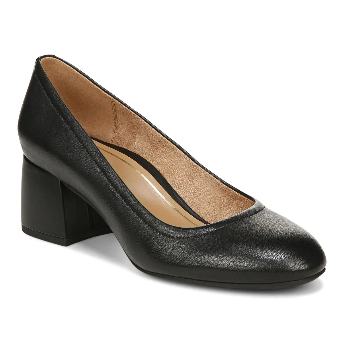 Carmel WIDE Pump Heel in Nappa Black CLOSEOUTS