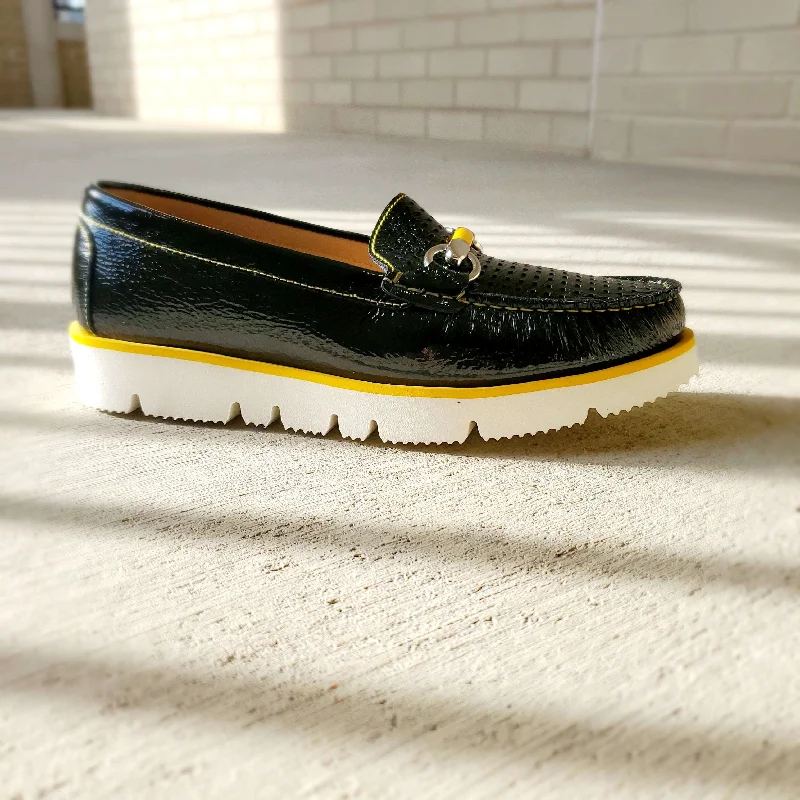 Di Chenzo - Black Patent Yellow Trim