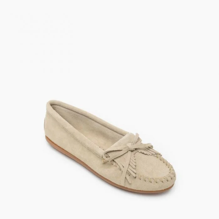 Women's Kilty Hardsole Moccasin in Stone