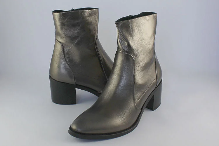 'Valentina' Pewter Shimmer Suede Ankle Boot