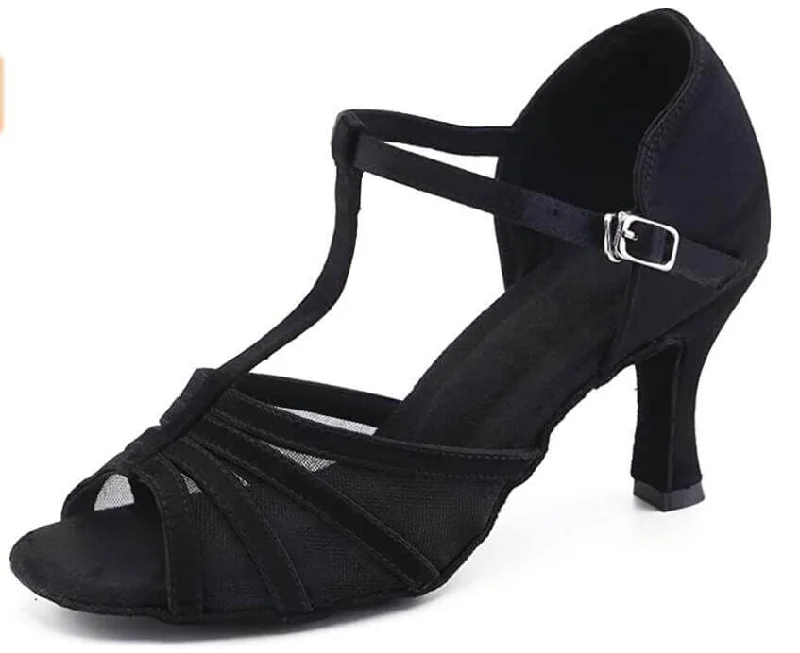 Black Mesh Ballroom Dance Shoes Salsa Latin Dance Shoes