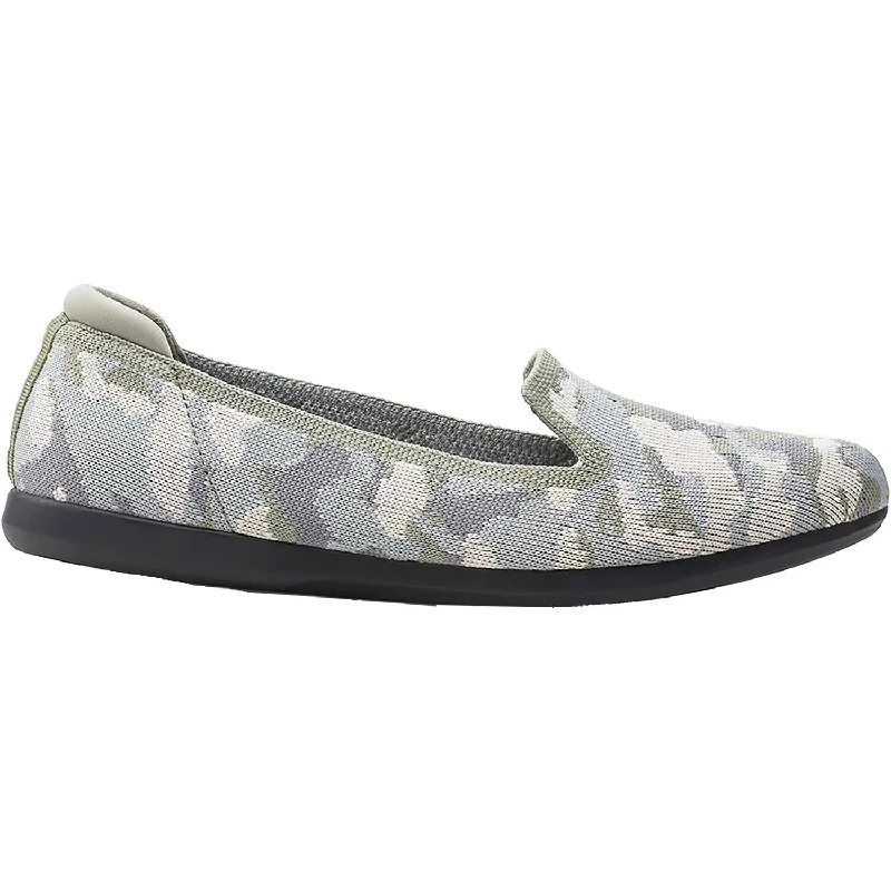 Women's Clarks Cloudsteppers Carly Dream Khaki Camo Textile