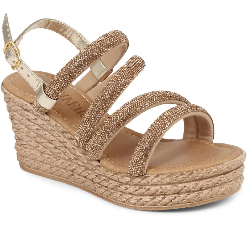 Weekend Deals That Wow Embellished Platform Espadrilles  - CLUBS39007 / 325 320