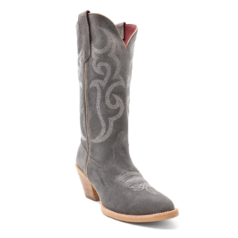 Ferrini Womens Quinn V-Toe Gray Leather Cowboy Boots