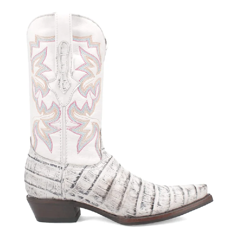 Gator Embroidered Alligator Print Snip Toe Cowboy Boots