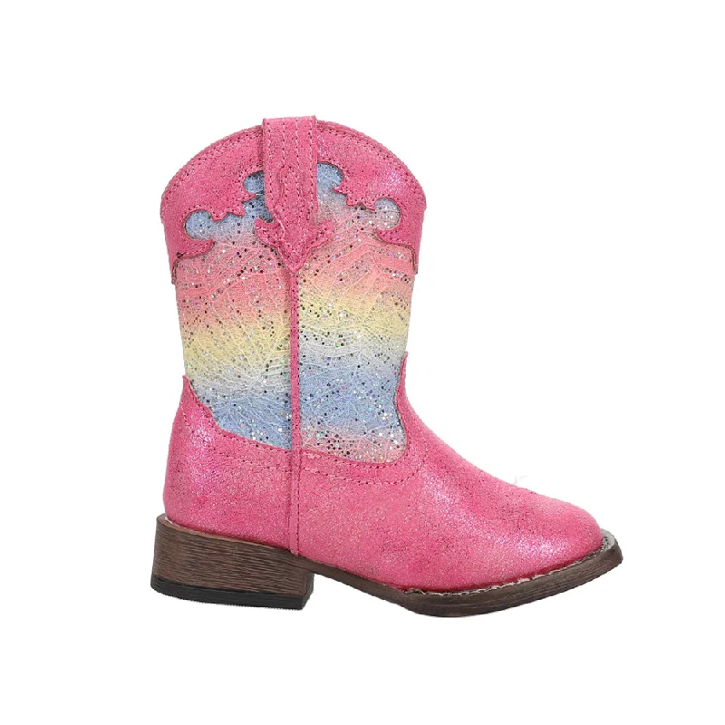 Glitter Lace Square Toe Cowboy Boots (Toddler-Little Kid)