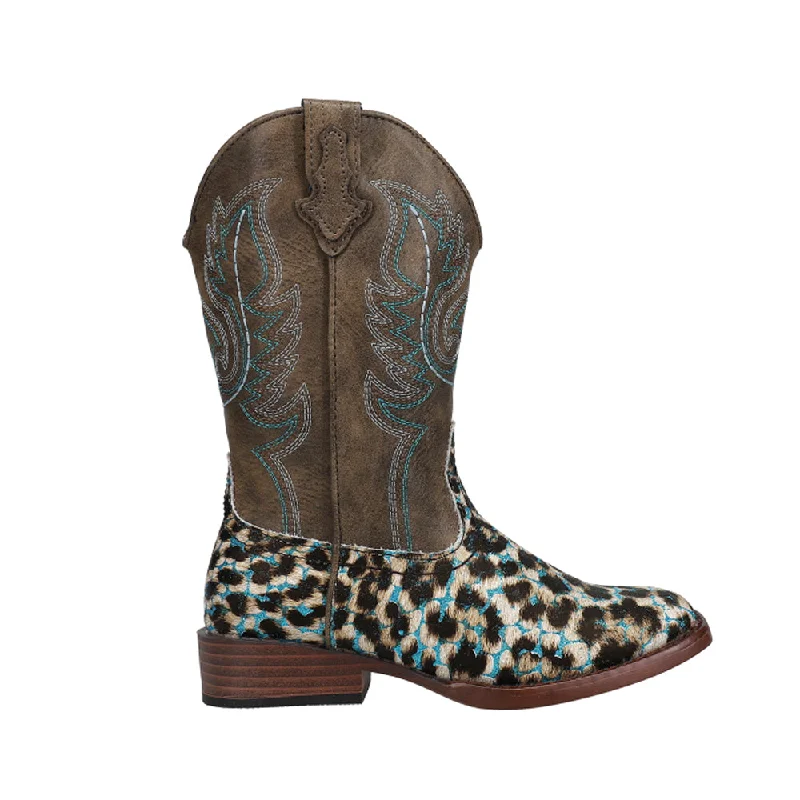 Glitter Leopard Square Toe Cowboy Boots (Little Kid-Big Kid)