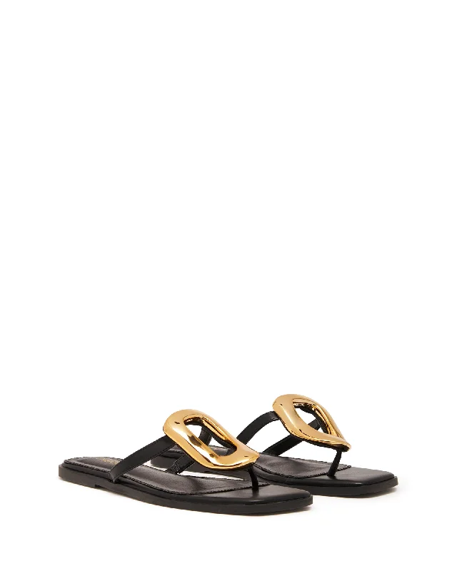 Guild Thong Sandal Black Smooth