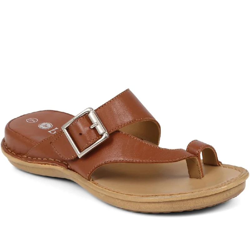 Leather Adjustable Toe Post Sandals - NAP39013 / 325 457