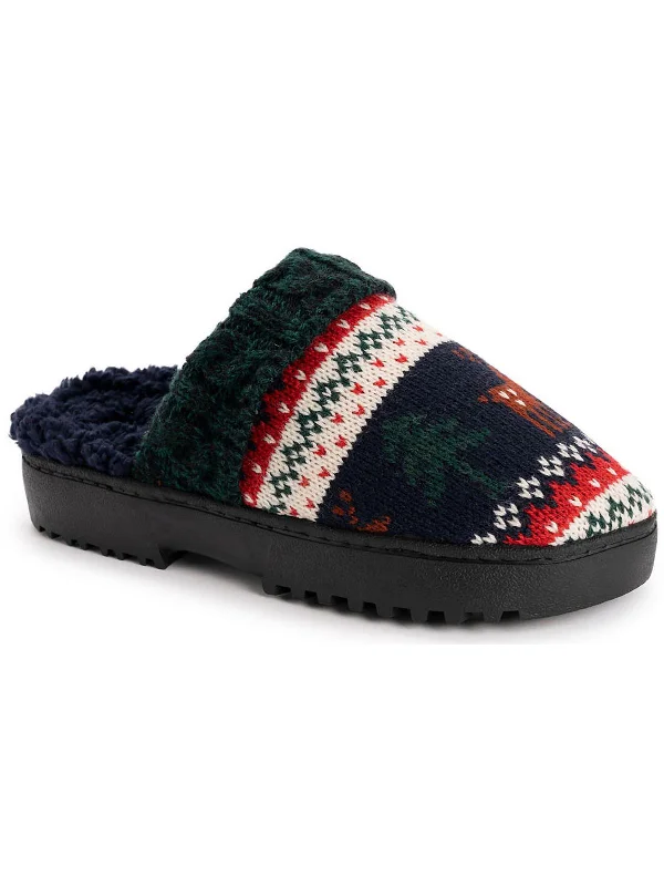 Steals and Deals Minette Womens Faux Fur Lined Slip-On Slide Slippers