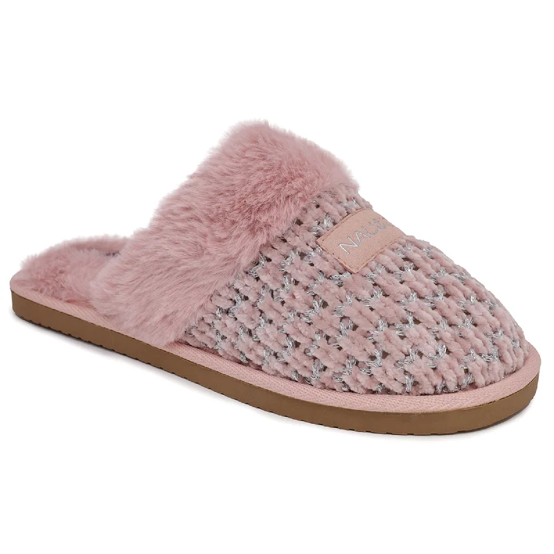 Nautica Womens Faux-Fur-Lined Slipper