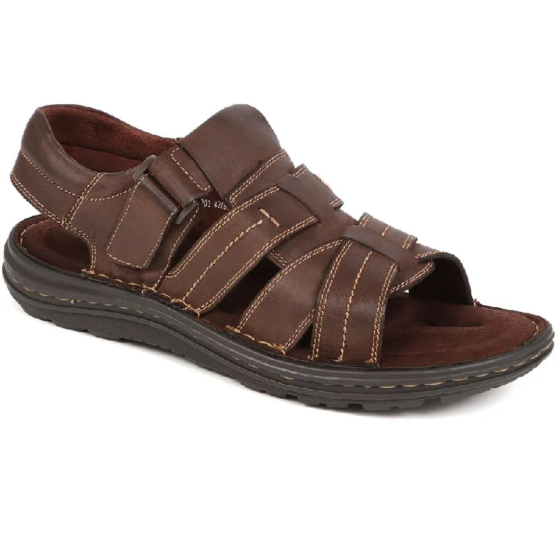 Final Clearance Touch-Fasten Leather Sandals  - AATRA39003 / 325 337