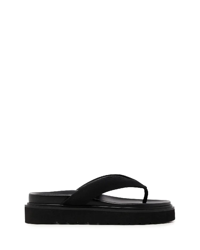 Vacay Thong Sandal Black Lycra - PRE ORDER DUE FOR DISPATCH 15 DECEMBER