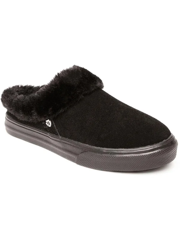 Windy Womens Suede Faux Fur Lined Slip-On Sneakers