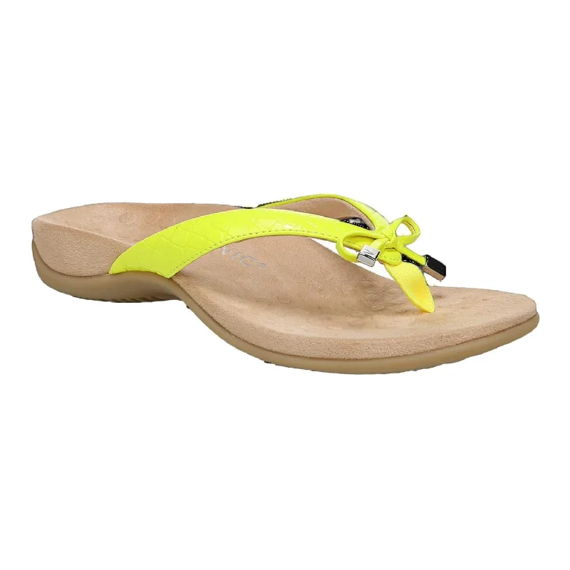 Women's Bella Ii Flip Flops In Croc Print Yellow