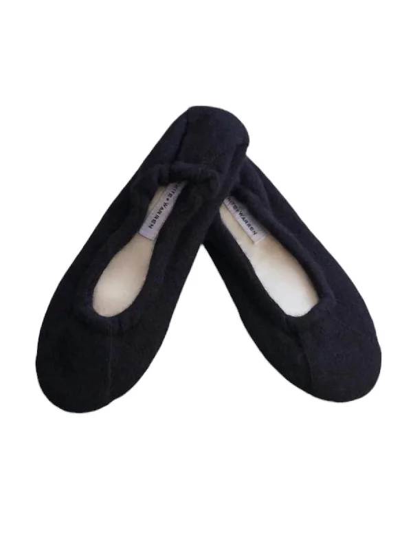 Women's Cashmere Ballet Slipper In Black