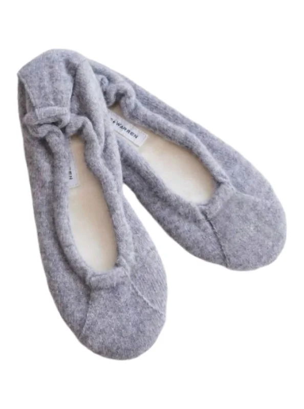 Special Discount Women's Cashmere Ballet Slippers In Grey Heather