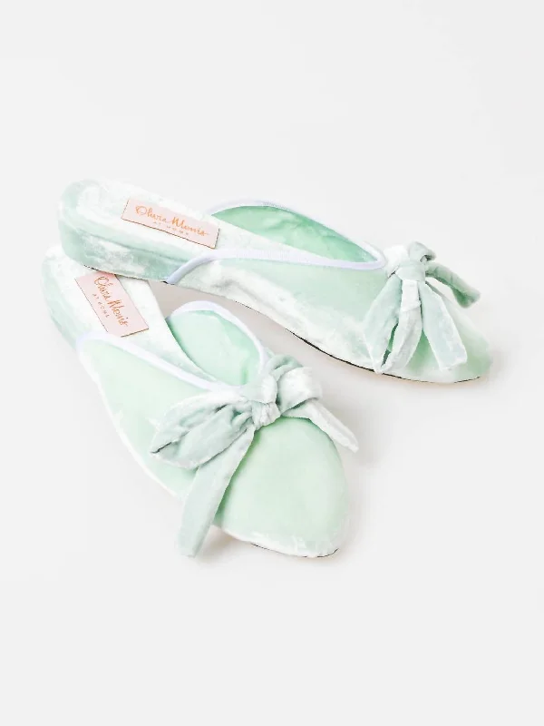 Discount Mania Women's Daphne Bow Slipper In Powder Blue