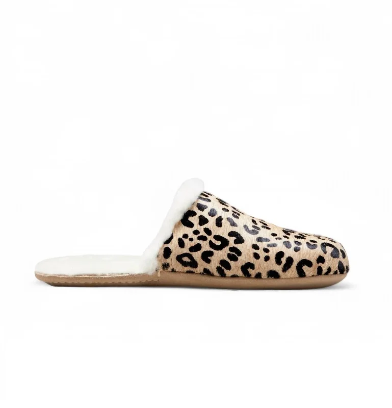 Savings Galore Women's James Slipper In Camel Cheetah Haircalf