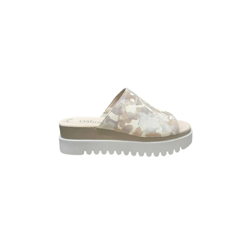 Women's Leather Slippers In Camoflauge