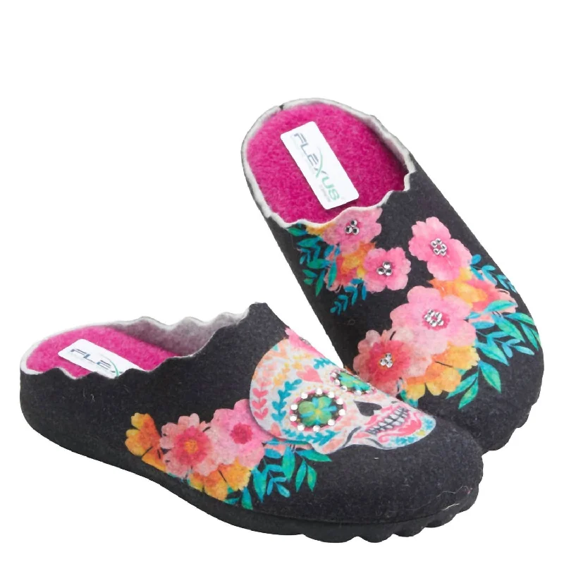 Special Discount Women's Sugarskull Slippers In Black