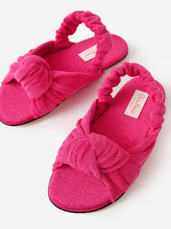 Can't Be Beat Women's Venus Knotted Slingback Slipper In Fuschia Pink