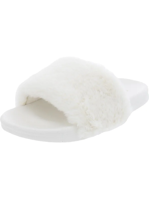 Extra Savings Wuzzy Womens Fur Slip On Slide Slippers