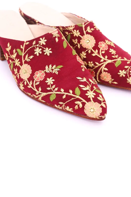 red embroidered