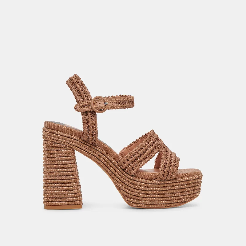 LACYE HEELS BROWN WOVEN