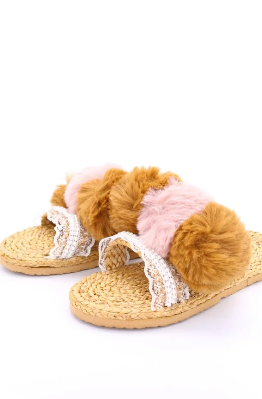 SONNY PLUSH POM POM SANDALS