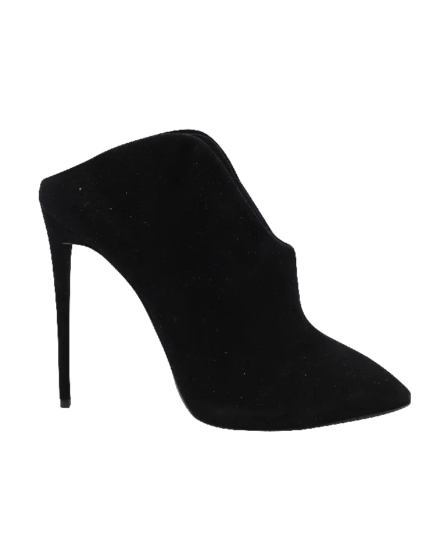 Giuseppe Zanotti Olinda Pointed Toe Mules in Black Suede