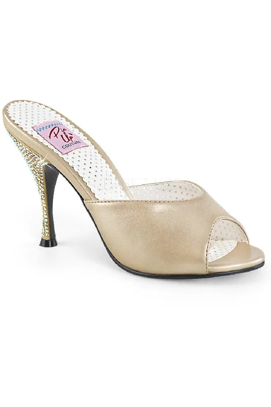 MONROE-05 Slide | Ivory Faux Leather