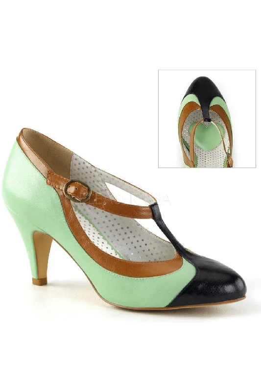 PEACH-03 Pump  | Green Faux Leather