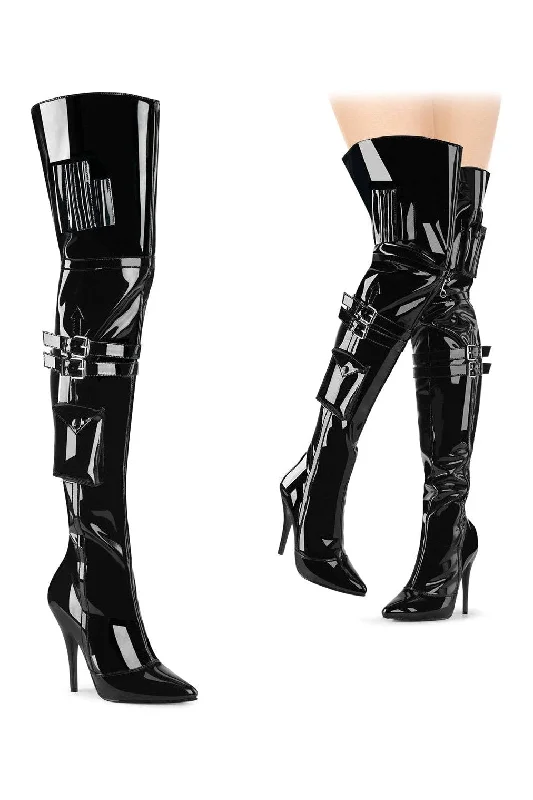 SEDUCE-3019 Thigh Boots | Black Patent