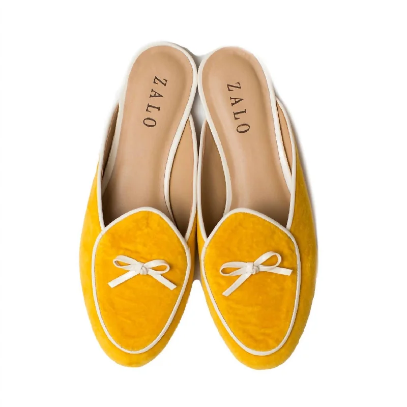 Women's Bow Mule In Saffron